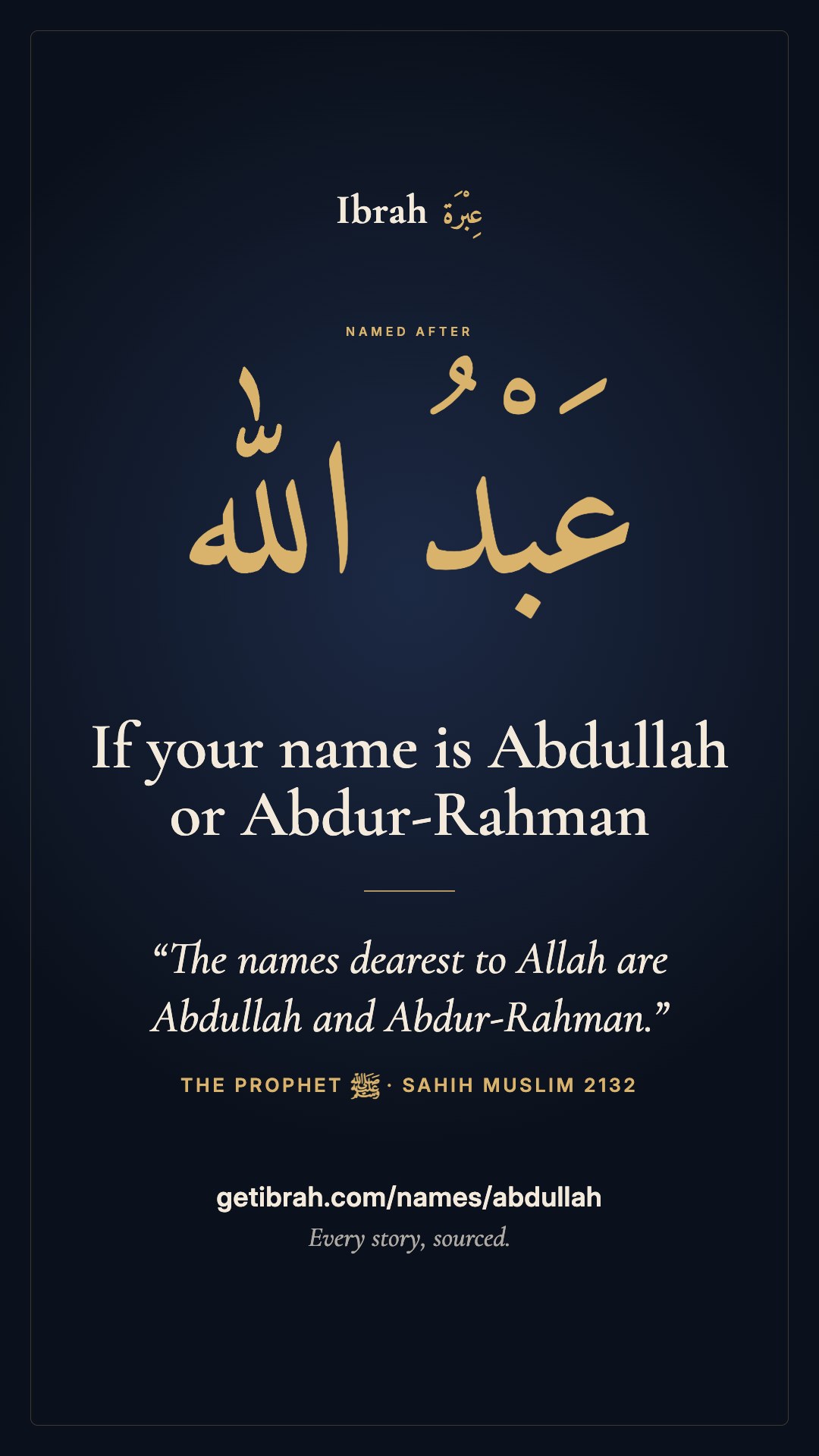 The Abdullah or Abdur-Rahman story card