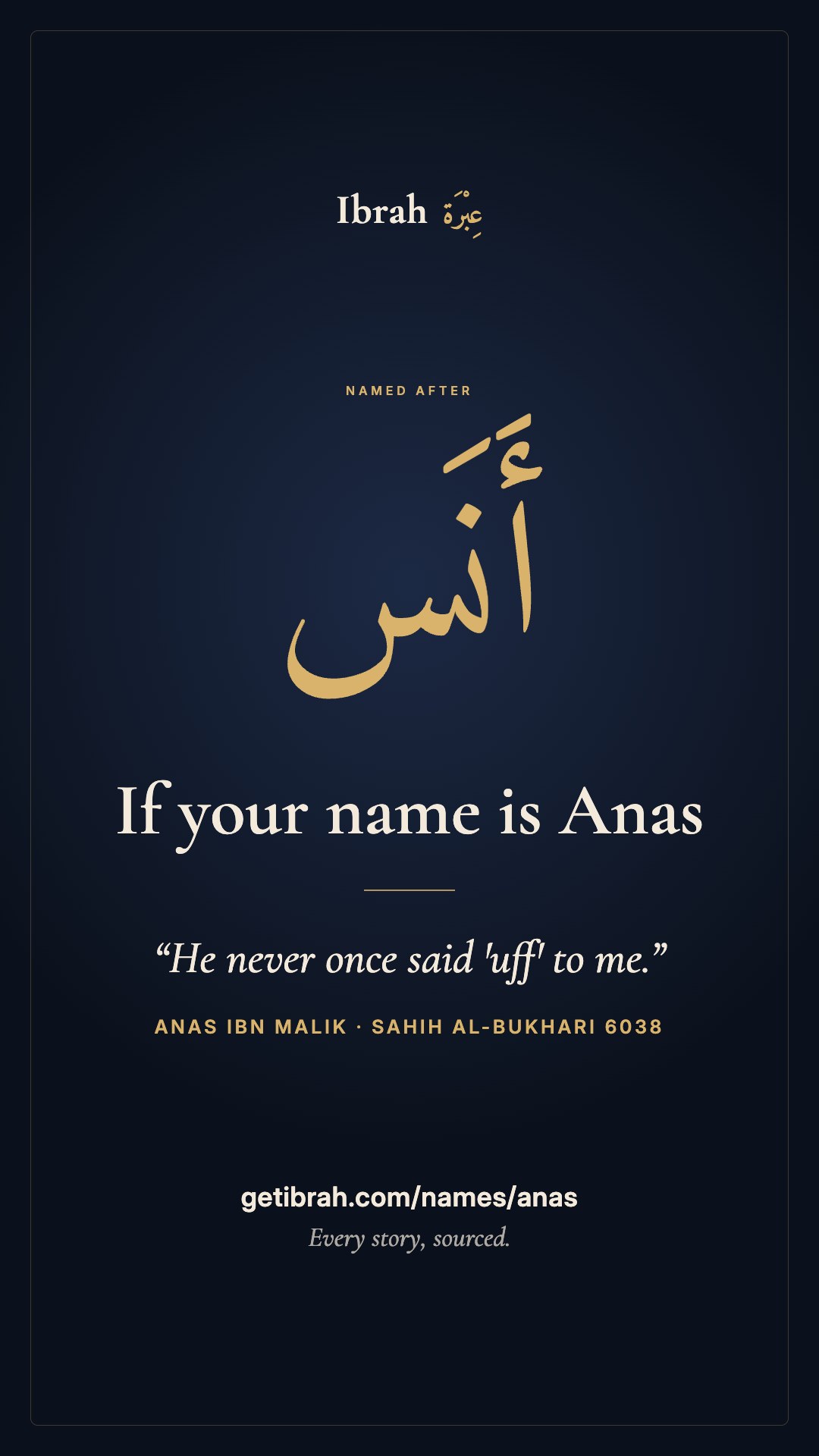 The Anas story card