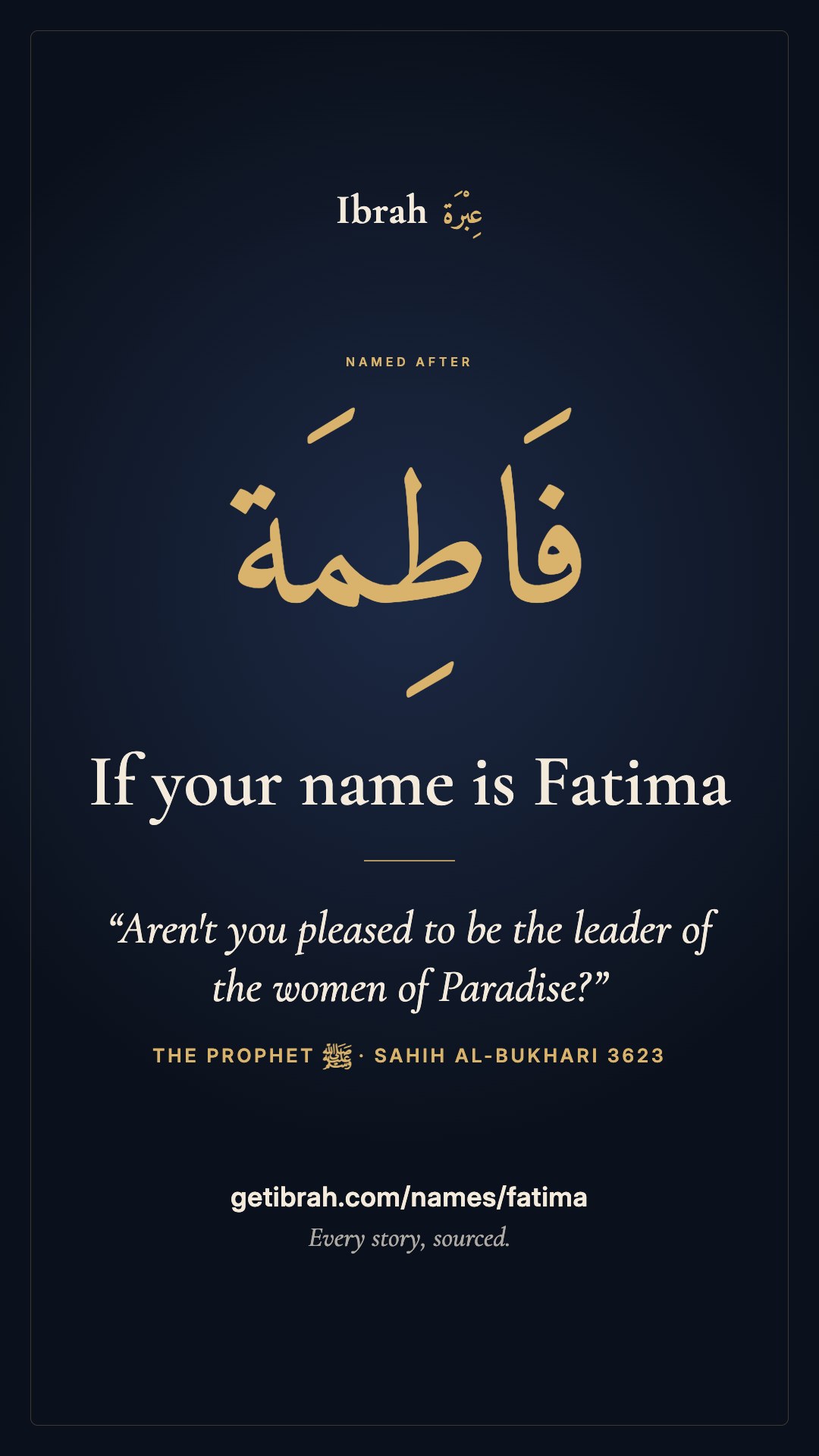 The Fatima story card