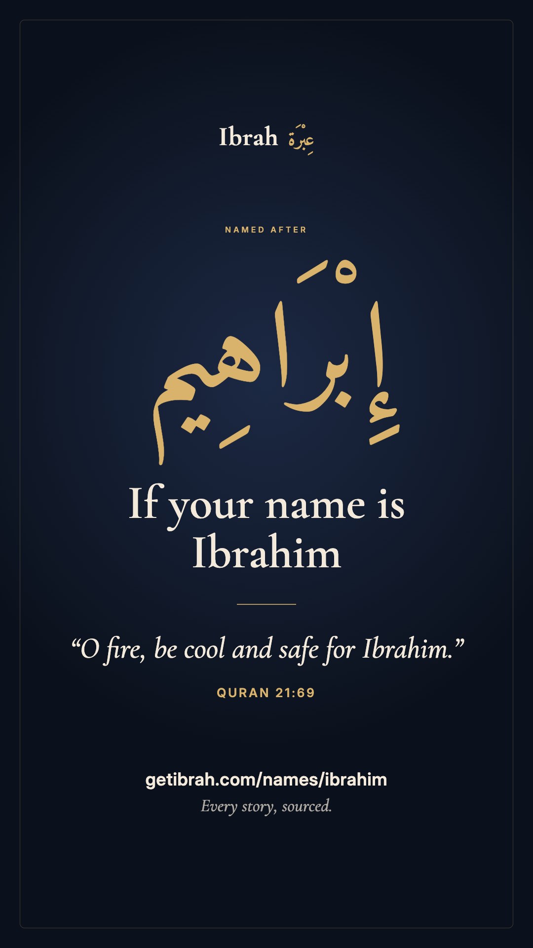 The Ibrahim story card